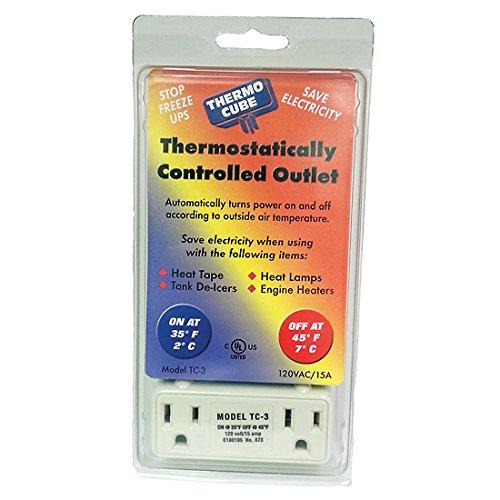 BriskHeat THERMO-CUBE Thermostatically Controlled Power Outlet, On at 35F / Off at 45F - LeoForward Australia