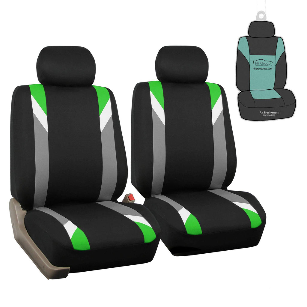  [AUSTRALIA] - FH Group FB033102 Premium Modernistic Seat Covers Green/Black with Gift - Fit Most Car, Truck, SUV, or Van