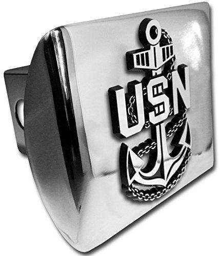  [AUSTRALIA] - Elektroplate United State Navy Anchor Emblem on Chrome Metal Hitch Cover