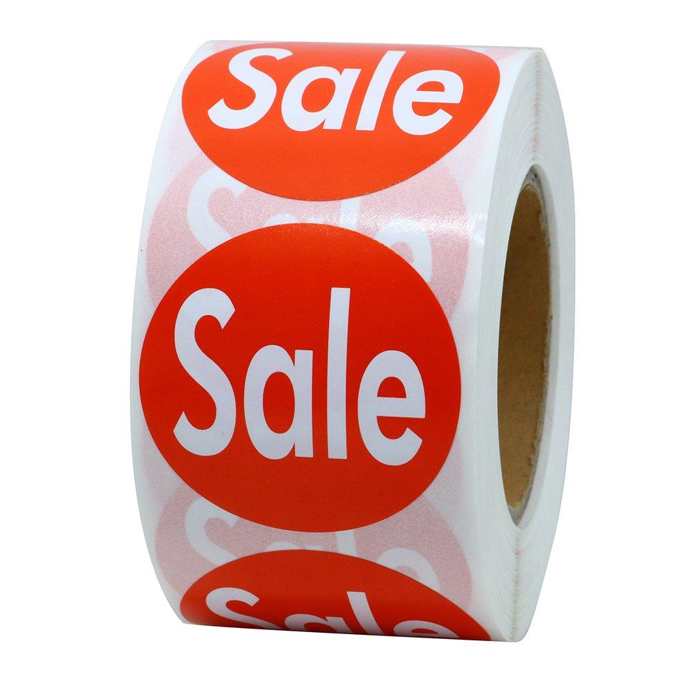 Hybsk Red Retail"Sale" Stickers 1.5" Round Circle Labels 500 Total Per Roll (Red) - LeoForward Australia