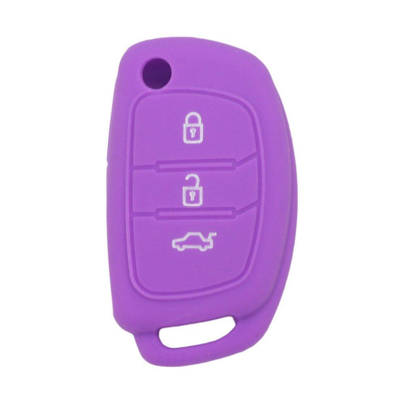  [AUSTRALIA] - SEGADEN Silicone Cover Protector Case Skin Jacket fit for HYUNDAI 3 Button Flip Remote Key Fob CV9102 Purple