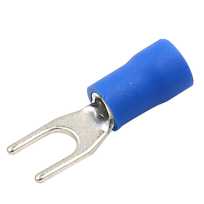  [AUSTRALIA] - Baomain Insulated Fork Spade Wire Connector Electrical Crimp Terminal 14-16AWG(1.5-2.5 mmq) USA #8 Pack of 100