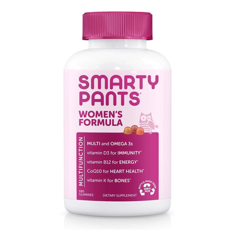 SmartyPants Women's Formula Gummy Vitamins: Gluten Free, Multivitamin, CoQ10, Folate (Methylfolate), Vitamin K2, Vitamin D3, Biotin, Methyl B12, Omega 3 DHA/EPA Fish Oil, 180 count (30 Day Supply) Womens Gummy - LeoForward Australia