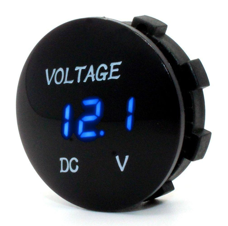  [AUSTRALIA] - Cllena Waterproof DC 12V LED Digital Display Voltmeter for Car Automobiles Motorcycle Truck Boat Marine - Blue LED with Terminals