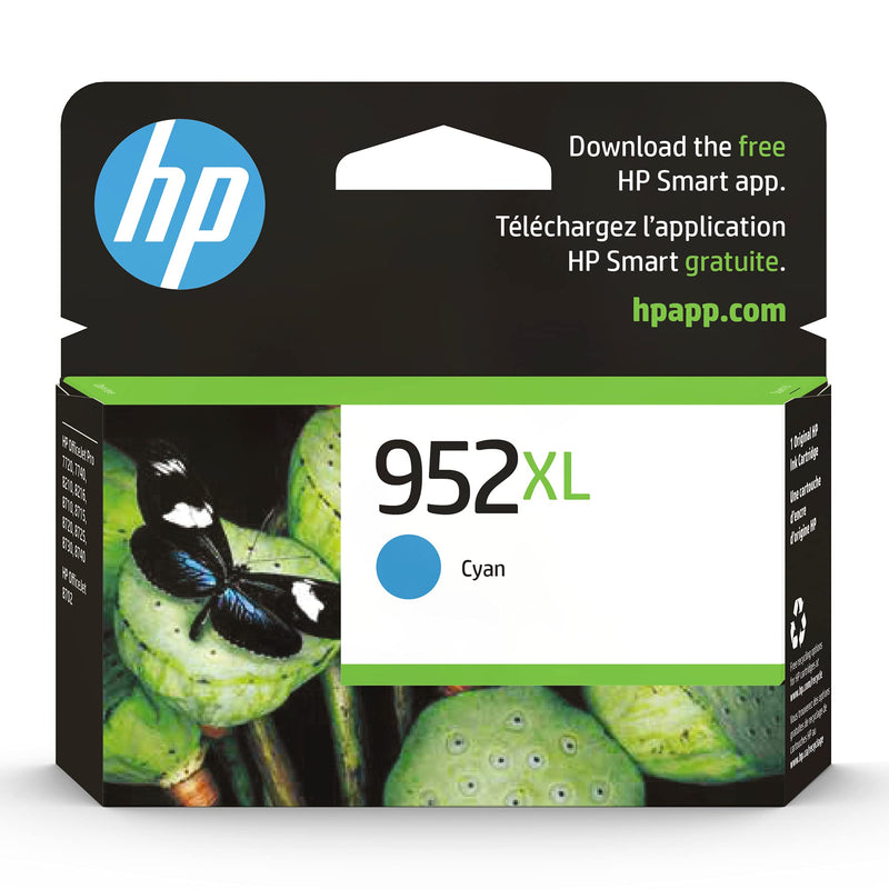 Original HP 952XL Cyan High-yield Ink Cartridge | Works with HP OfficeJet 8702, HP OfficeJet Pro 7720, 7740, 8210, 8710, 8720, 8730, 8740 Series | Eligible for Instant Ink | L0S61AN - LeoForward Australia