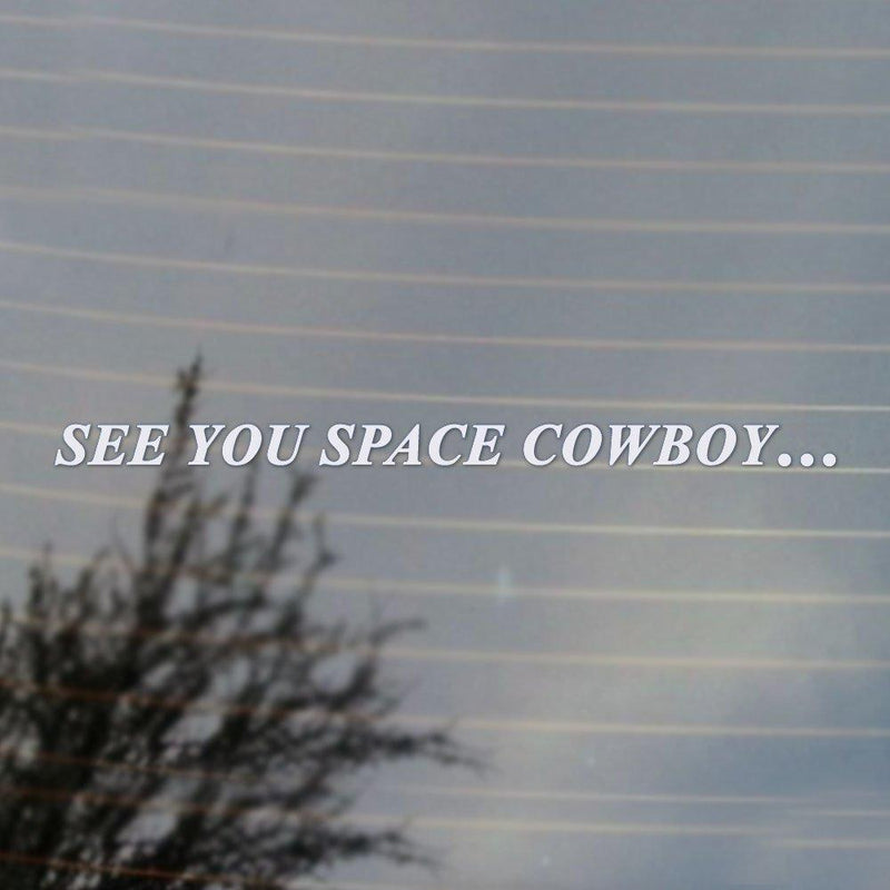  [AUSTRALIA] - CMI319 See You Space Cowboy. Anime Vinyl Decal (White) 14" x 3/4"