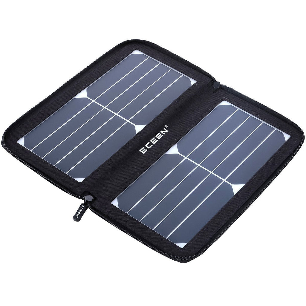  [AUSTRALIA] - ECEEN Solar Charger Panel with 10W High Efficiency Sunpower Cells & Smart USB Output for Smart Mobile Phone Tablets Device Power Supply Waterproof Portable Foldable Travel Camping Outdoor Activities Black