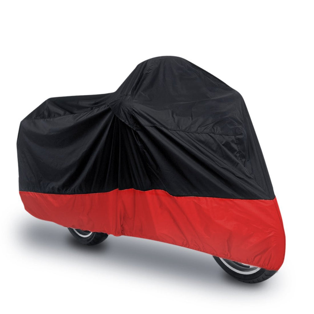  [AUSTRALIA] - uxcell L 180T Rain Dust Motorcycle Cover Black+Red Outdoor UV Waterproof 86" for Honda Victory Kawasaki Yamaha Suzuki Harley Davidson Black Red