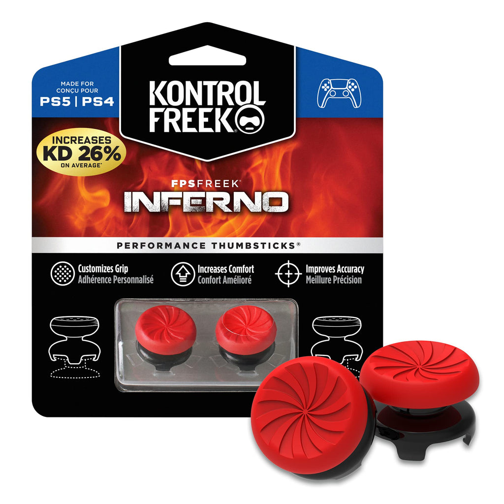  [AUSTRALIA] - KontrolFreek FPS Freek Inferno for Playstation 4 (PS4) Controller | Performance Thumbsticks | 2 High-Rise Concave | Red