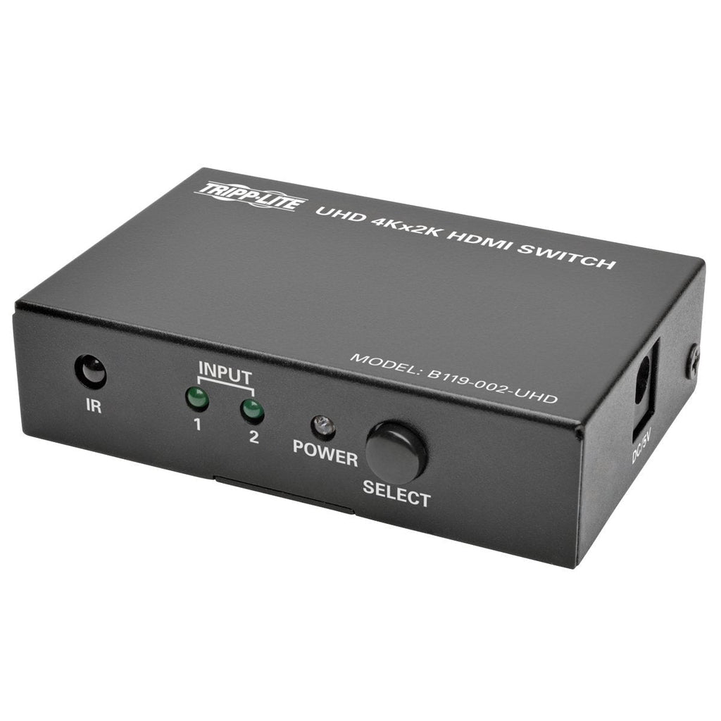  [AUSTRALIA] - Tripp Lite 2-Port HDMI Switch for Video and Audio, 4K x 2K UHD @ 60 Hz (HDMI F/2xF) with Remote Control (B119-002-UHD),BLACK 2-Port UHD