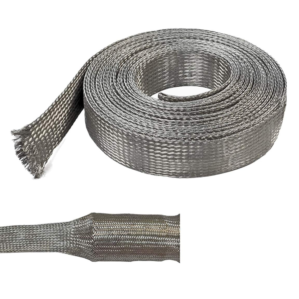  [AUSTRALIA] - Electriduct 1/2" Tinned Copper Metal Braid Sleeving Flexible EMI RFI Shielding Wire Mesh (0.32" Diameter) - 10 Feet 0.5 Inch (0.32" Dia) | 10 Feet