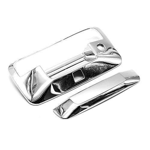  [AUSTRALIA] - Sizver Triple Chrome Plated Tailgate Cover Compatible With 2014-2018 Chevy Silveardo GMC Sierra 1500+2500+3500 WITH backup camera hole