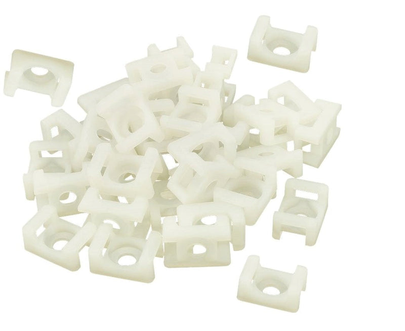  [AUSTRALIA] - iExcell 100 Pcs White 4.5mm Cable Tie Mount Wire Buddle Saddle Holder