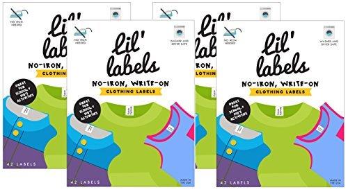 Lil' Labels Clothing Labels, Write On Name, No Iron, Washer and Dryer Safe, Kids Label for Daycare and School, Set of 4 - LeoForward Australia