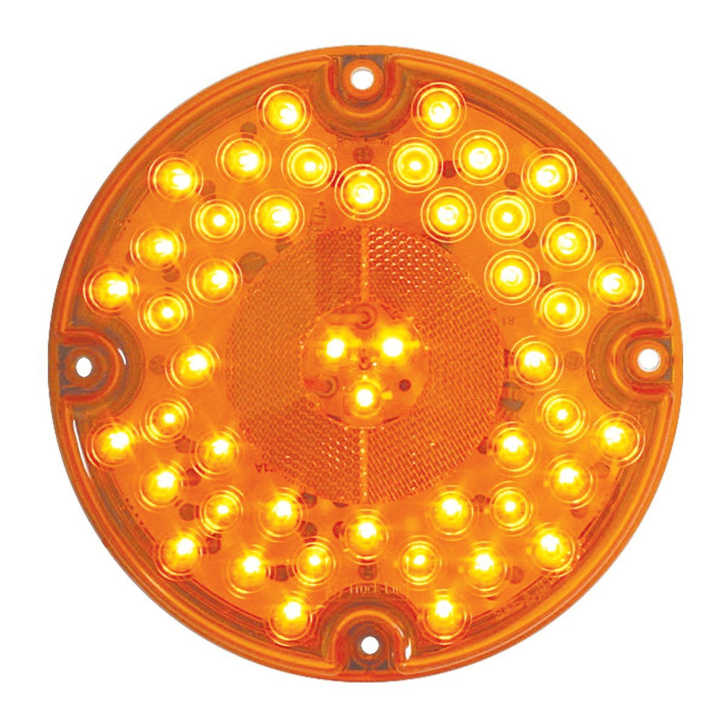  [AUSTRALIA] - Grand General 82334 Amber 7" Round 47-LED Park/Turn/Clearance Sealed Bus Light with Amber Lens