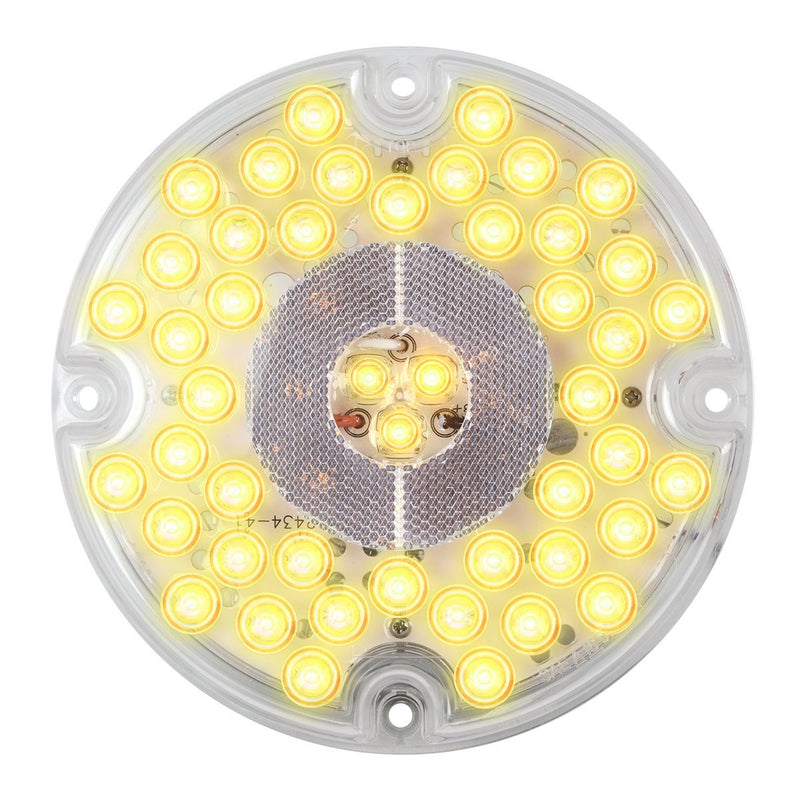  [AUSTRALIA] - Grand General 82335 Amber 7" Round 47-LED Park/Turn/Clearance Sealed Bus Light with Clear Lens
