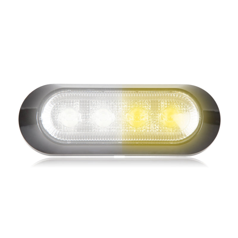  [AUSTRALIA] - Maxxima M20384WYCL 4 LED White/Amber Clear Ultra 0.9" Thin Profile Warning Strobe Light