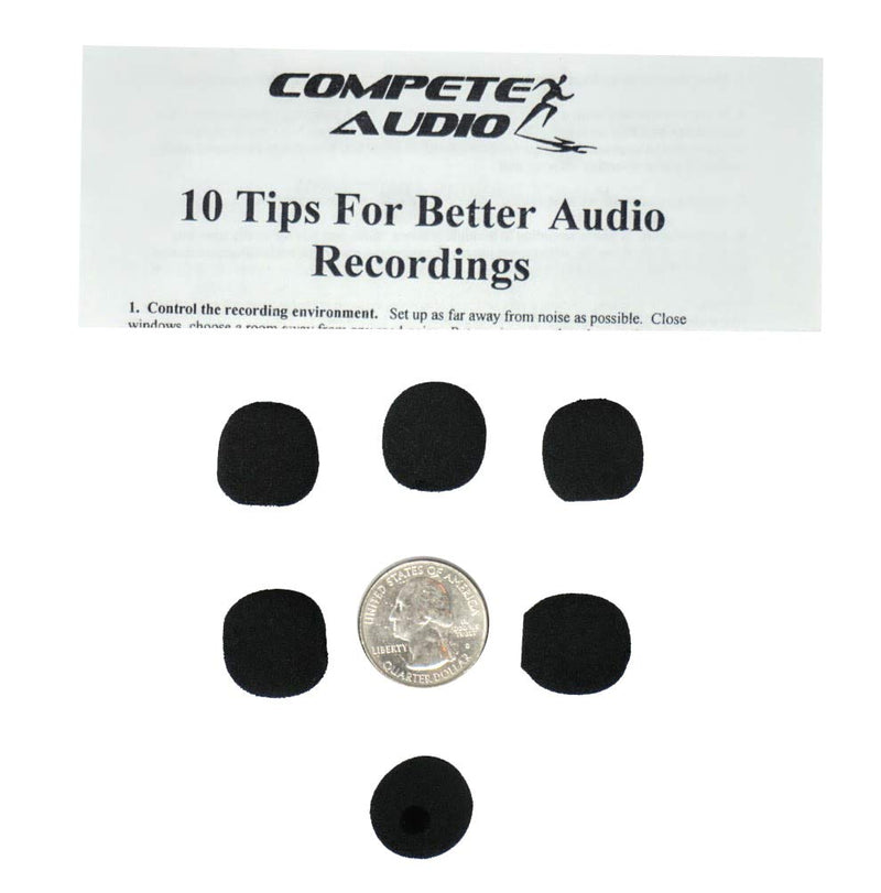  [AUSTRALIA] - Compete Audio CA515 Round Ball Microphone Windscreens (Microphone Covers) Small! 6-pack for Lapel Microphones