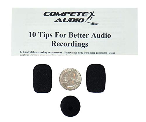  [AUSTRALIA] - Compete Audio CA525 Small Foam Microphone Windscreens (Microphone Covers) 3-Pack for Telex Airman, Other Headset/Lapel (Lavalier)