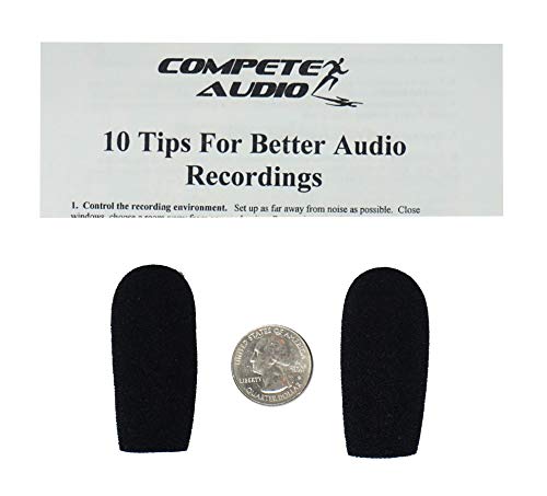  [AUSTRALIA] - Compete Audio CA945 foam microphone windscreens (microphone covers) (2-pack) for use mini-shotgun mics, larger headsets and desktop microphones