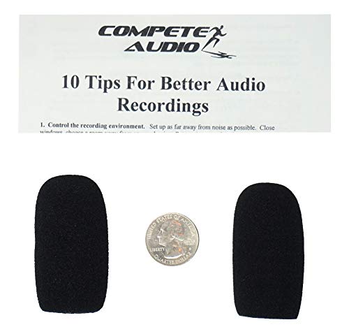  [AUSTRALIA] - Compete Audio CA555 large microphone windscreens (Foam Microphone Covers) (2-pack) for use with mini-shotgun mics, larger headsets and desktop microphones