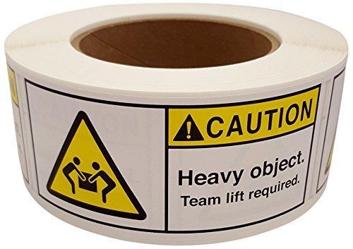 MR Label Company Caution Heavy Object Team Lift Required Rolls - LeoForward Australia