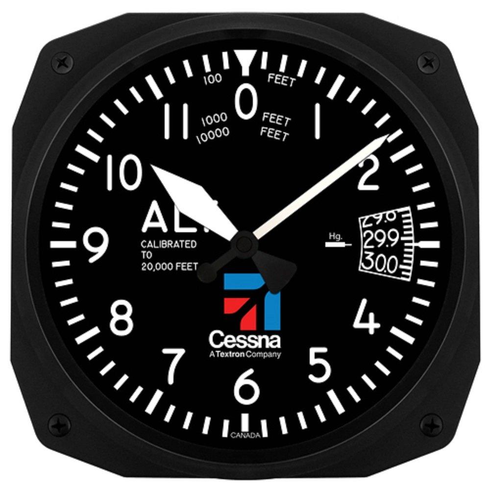 Trintec Aviator Cessna Altimeter Instrument Style 12 Hour 10" Wall Clock 3060-10-CES - LeoForward Australia