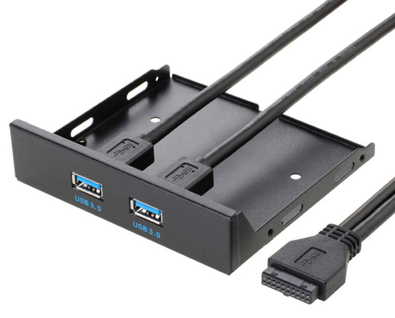  [AUSTRALIA] - Excelity 2 Ports USB 3.0 Front Panel Floppy Disk Bay 20 Pin Hub Bracket