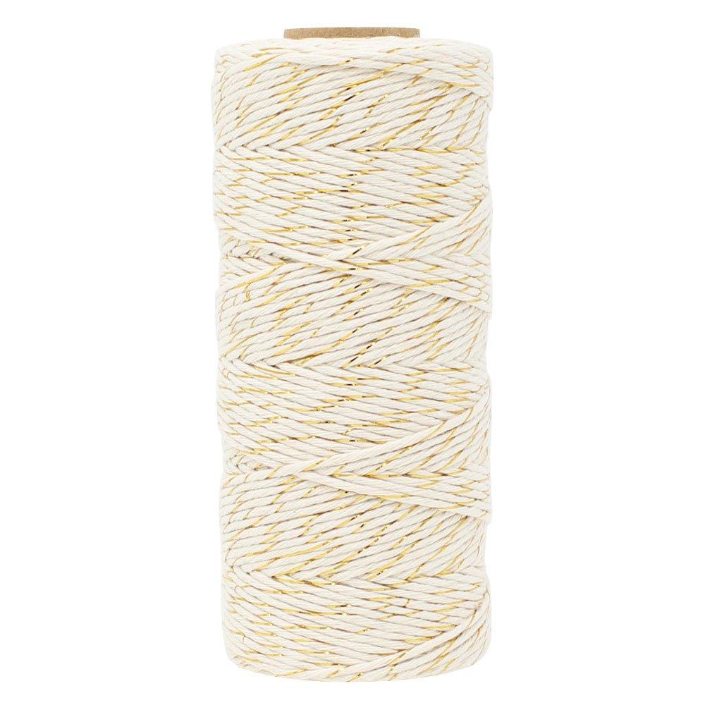  [AUSTRALIA] - Just Artifacts Eco Bakers Twine 110yd 11ply Striped Gold - Decorative Bakers Twine for DIY Crafts and Gift Wrapping