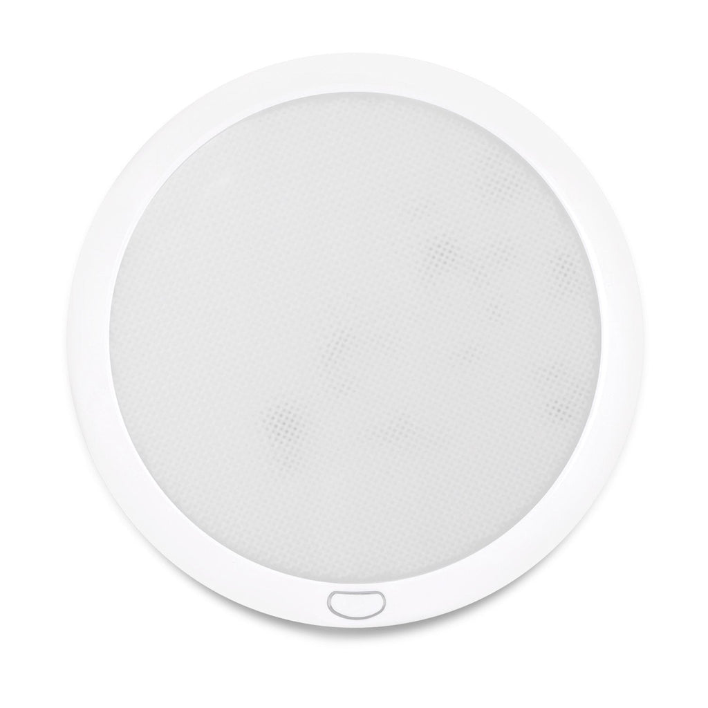  [AUSTRALIA] - Dream Lighting 12volt LED Panel Ceiling Dome Light Fixture with Switch for RV Motorhome & Marine-8.5 Inches, with Memory Function, Cool White & Blue 8.5 inch White Shell with Switch, Cool White and Blue Light