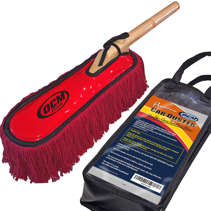  [AUSTRALIA] - OCM Brand Premium Extra Large Car Duster with Durable Solid Wood Handle Includes Storage Cover - Professional Detailers Top Choice