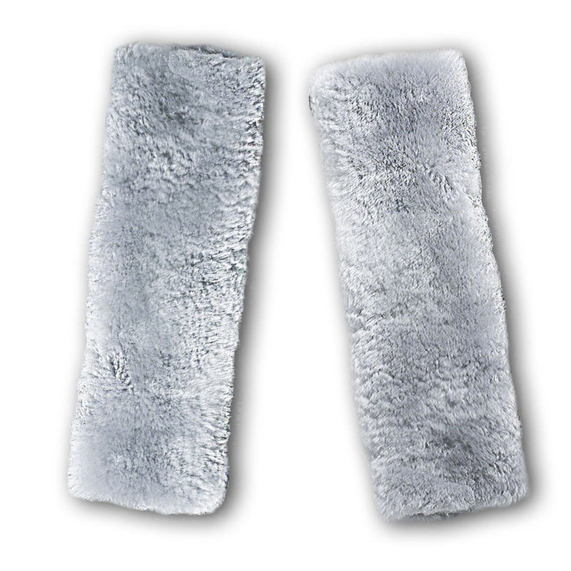  [AUSTRALIA] - Zento Deals Soft Faux Sheepskin Seat Belt Shoulder Pad- Two Packs- A Must Have for All Car Owners for a More Comfortable Driving (Grey)
