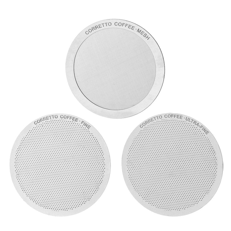 Corretto Set of 3 Reusable Filters for use in AeroPress Coffee Maker, includes Fine, Ultra-Fine, and Mesh filters 1 - LeoForward Australia