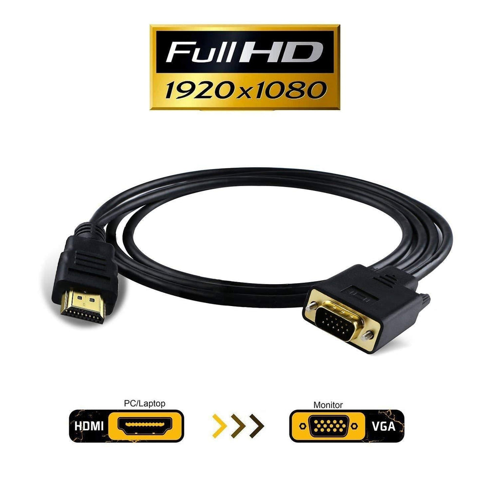 HDMI to VGA, VAlinks 1080P HDMI to VGA Adapter (Male to Male) Video Converter Support Convert Signal from HDMI Input Laptop HDTV to VGA Output Monitors Projector-1.8m/6ft (hdmi to vga 1.8m/6ft) hdmi to vga 1.8m/6ft - LeoForward Australia