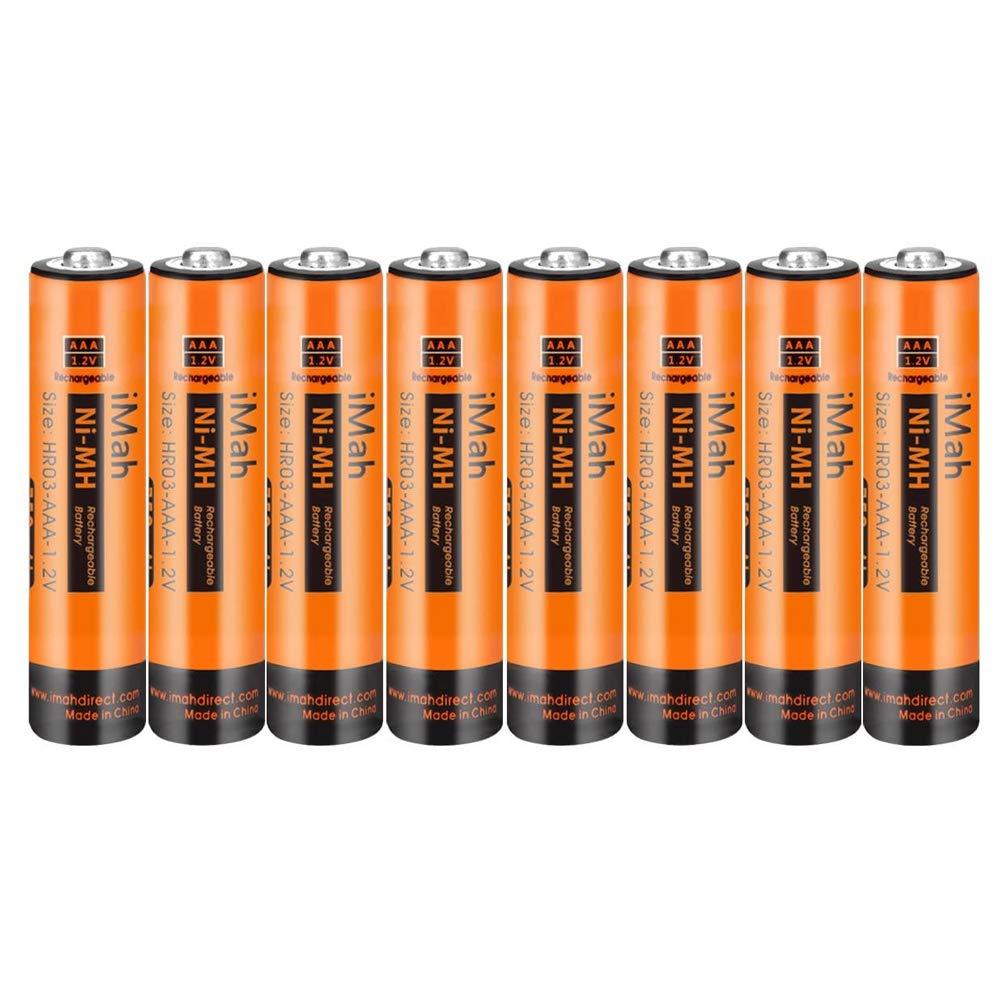  [AUSTRALIA] - 8-Pack iMah AAA Rechargeable Batteries 1.2V 750mAh Ni-MH, Also Compatible with Panasonic Cordless Phone Battery 1.2V 550mAh HHR-55AAABU and 750mAh HHR-75AAA/B, Toys and Outdoor Solar Lights