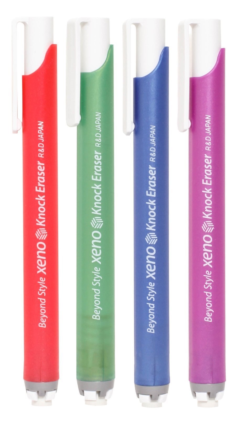 Xeno Knock Retractable Click Eraser, Assorted Colors (4-Pack) - LeoForward Australia