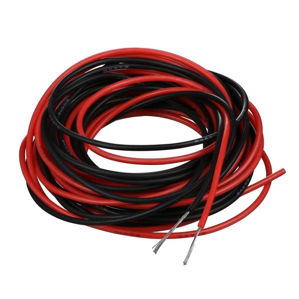 BNTECHGO 24 Gauge Silicone Wire red and Black Each 10ft Flexible 24 AWG Stranded Copper Wire 24 gauge silicone wire 10ft and 10ft - LeoForward Australia