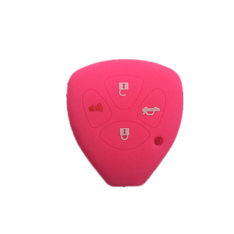 Peachblow Silicone Key Jacket Key Case 4 Buttons Remote Fob Skin Silicone Cover Key Case Holder Bag for TOYOTA Camry Avalon Matrix Corolla TOYOTA Land Cruiser Peachblow - LeoForward Australia