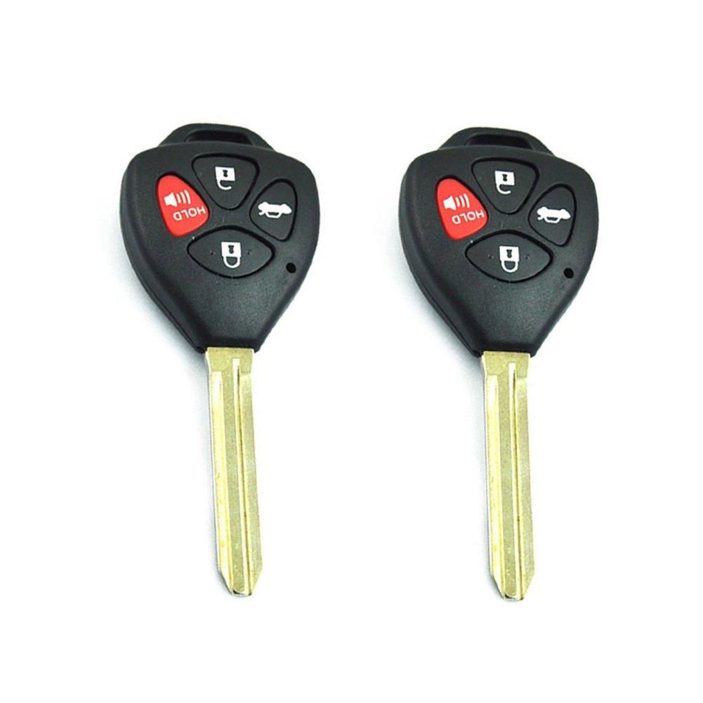  [AUSTRALIA] - A Pair New Remote Keyless Key Shell Case Fob fit for TOYOTA Camry Avalon Corolla Matrix RAV4 Venza Yaris 4 Buttons Pack 2 Key Shells