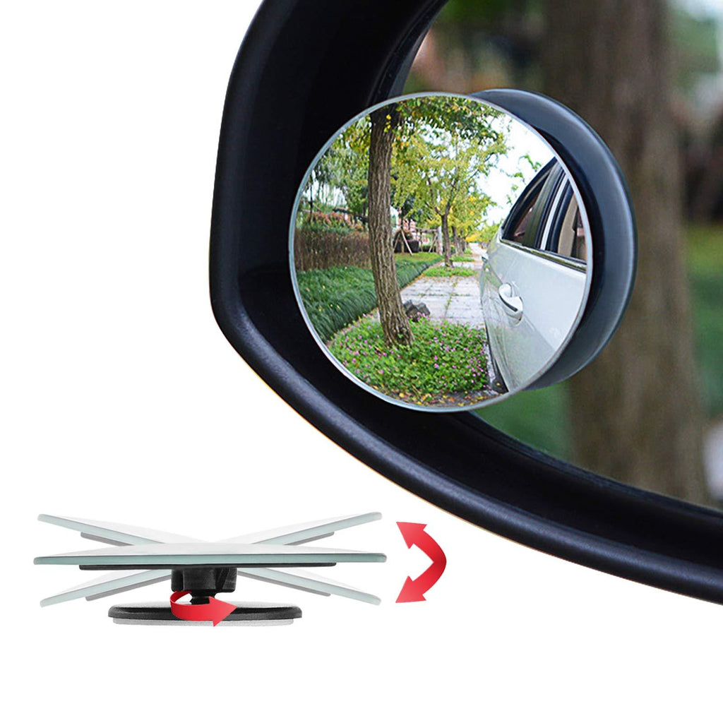  [AUSTRALIA] - Ampper Blind Spot Mirror, 2" Round HD Glass Convex Rear View Mirror, Pack of 2