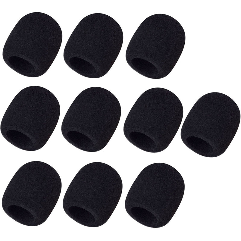  [AUSTRALIA] - Mudder 10 Pack Foam Mic Cover Handheld Microphone Windscreen, Black