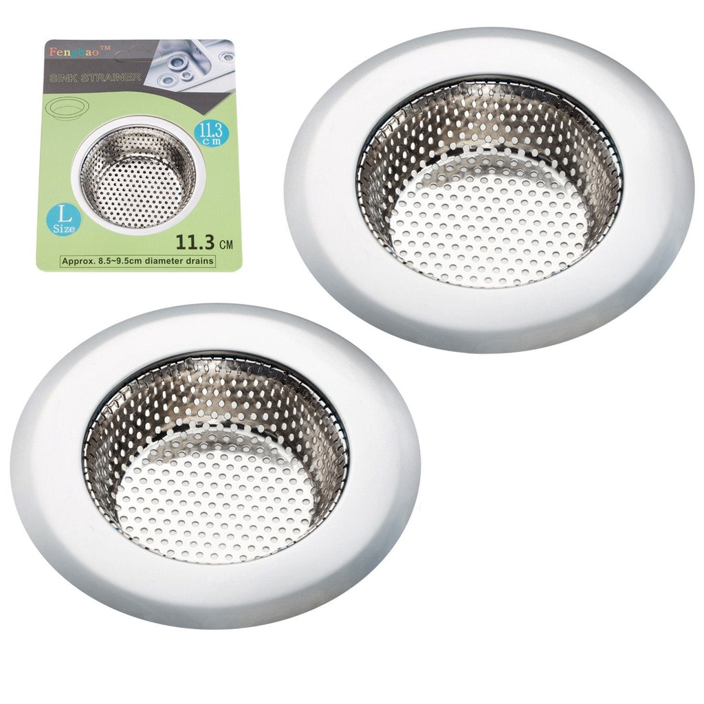  [AUSTRALIA] - Fengbao 2PCS Kitchen Sink Strainer - Stainless Steel, Large Wide Rim 4.5" Diameter