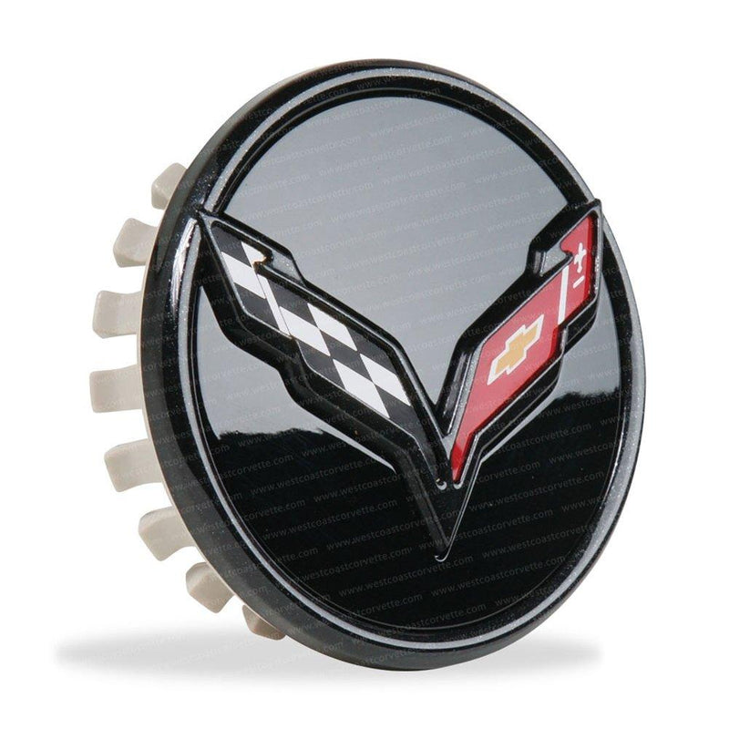 2014+ C7 Corvette Stingray - GM Center Cap w/Crossed Flags Logo - Carbon Flash Black - LeoForward Australia