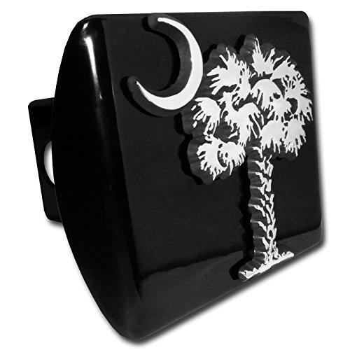  [AUSTRALIA] - South Carolina Palmetto Tree and Moon METAL emblem on black METAL Hitch Cover