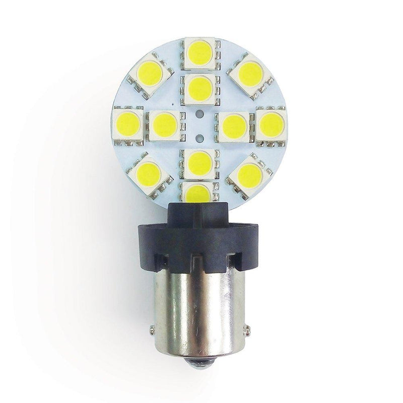 [AUSTRALIA] - RV LIGHTING PWM 2-in-1 (Universal) Eco-LED Cold White LED Bulb, with 12 SMD 5050 & Side T10 & BA15S ConnectorsWBU-PWM-CW12