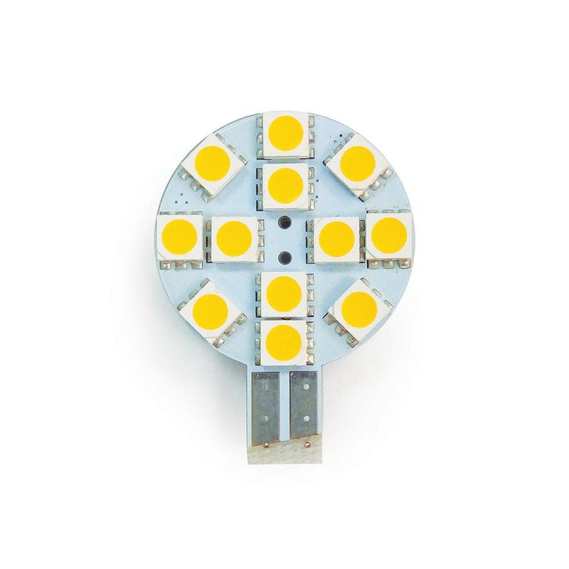  [AUSTRALIA] - RV LIGHTING PWM Eco-LED Warm White LED 921 Disk Bulb, with 12 SMD 5050 & Side Miniature Wedge T10 Connector(WG4-PWM-WW12)