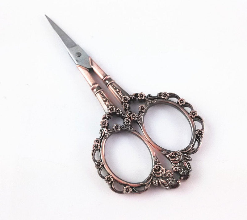  [AUSTRALIA] - Yueton Vintage European Style Plum Blossom Needlework Embroidery Scissors (Copper)