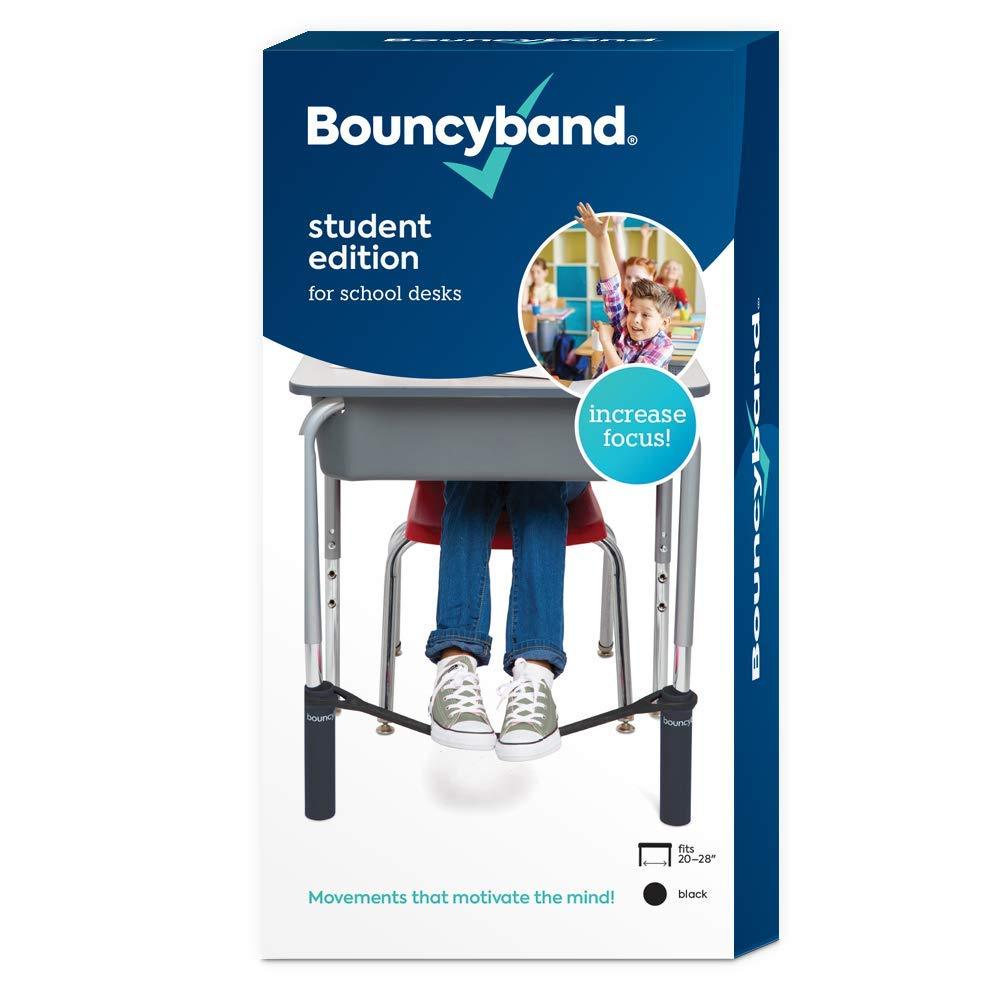 The Original Bouncy Bands® for Desks (Black) - Children Love Bouncing Their feet and Feeling The Tension to Relieve Their Anxiety, hyperactivity, Frustration, or Boredom. Black 1 Count (Pack of 1) - LeoForward Australia