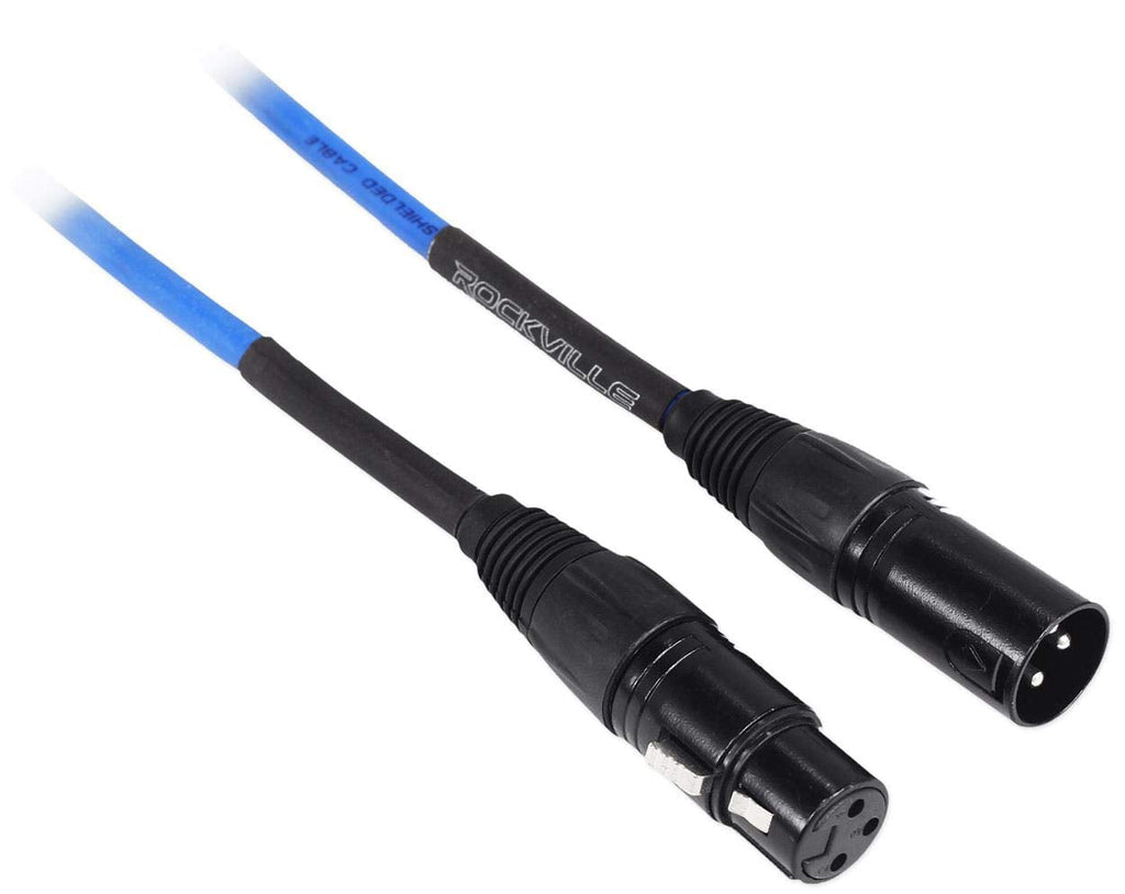  [AUSTRALIA] - Rockville RCXFM3P-BL Blue 3' Female to Male REAN XLR Mic Cable 100% Copper, 3 Foot