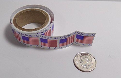 5/8" x 5/8" Made In USA Flag Self-Adhesive Labels 500 Roll - LeoForward Australia